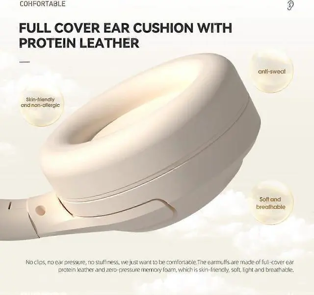 Alt view image 4 of 5 - Bluetooth 5.3 Wireless Gaming Headset, HiFi Stereo with Mic for PS5 PS4 PC Mobile (White)