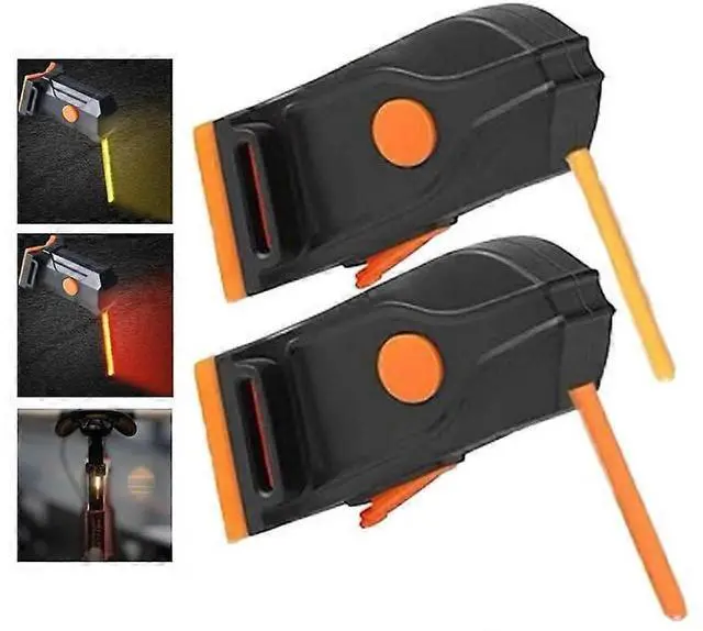 Main image of EcocleanpathRechargeable USB Bike Tail Light, Universal Fit for Any Seatpost, Yellow/Red LED Safety Cycling Light