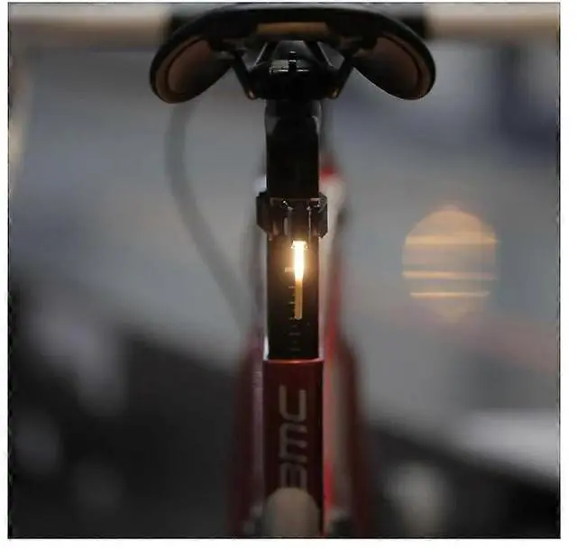 Alt view image 2 of 5 - EcocleanpathRechargeable USB Bike Tail Light, Universal Fit for Any Seatpost, Yellow/Red LED Safety Cycling Light