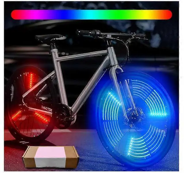 Main image of EcocleanpathLED Bike Wheel Lights, 6 Color-Changing Spoke Strips, Waterproof & Auto On/Off, 2 Pack (Black)