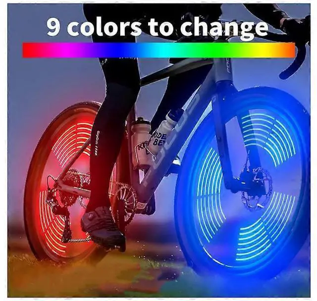Alt view image 3 of 5 - EcocleanpathLED Bike Wheel Lights, 6 Color-Changing Spoke Strips, Waterproof & Auto On/Off, 2 Pack (Black)
