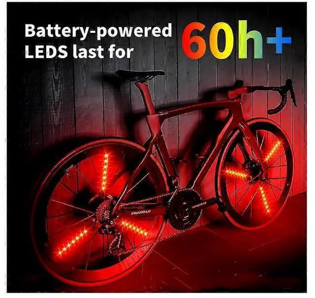Alt view image 4 of 5 - EcocleanpathLED Bike Wheel Lights, 6 Color-Changing Spoke Strips, Waterproof & Auto On/Off, 2 Pack (Black)