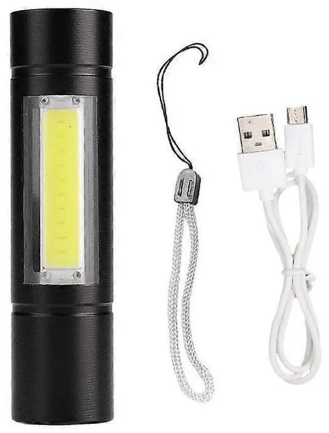 Main image of Ecocleanpath XPR+COB LED Flashlight, USB Rechargeable Torch for Outdoor Camping & Emergency (Black)