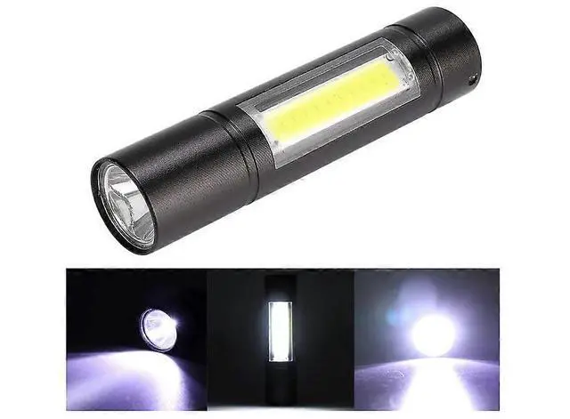 Alt view image 4 of 5 - Ecocleanpath XPR+COB LED Flashlight, USB Rechargeable Torch for Outdoor Camping & Emergency (Black)