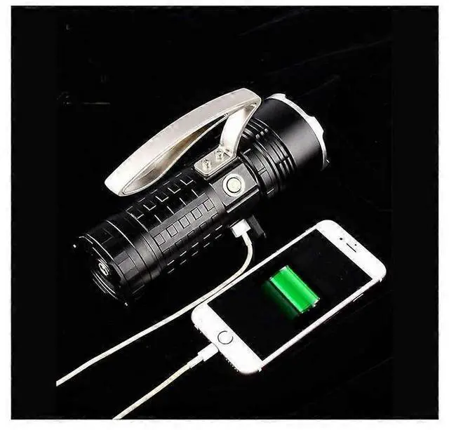Alt view image 5 of 5 - Ecocleanpath Super Bright 21000mAh USB Rechargeable LED Flashlight, IPX6 Waterproof Searchlight for Camping, Hiking, Fishing