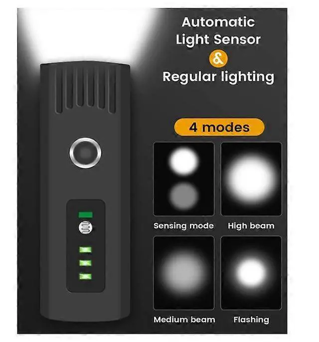 Alt view image 4 of 5 - EcocleanpathSmart Sensor Bike Headlight 250 Lumens, USB Rechargeable, IPX6 Waterproof Cycling Light (Black)