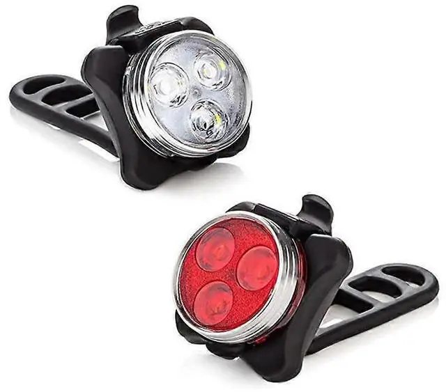 Main image of EcocleanpathUSB Rechargeable Bike Light Set, 4 Modes Waterproof Headlight & Taillight for Cycling, Camping, Hiking (Black)