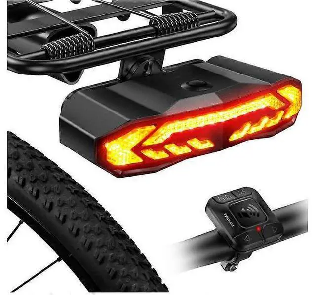 Main image of EcocleanpathSmart 5-in-1 Bike Tail Light with Turn Signals, Brake Light & Alarm, USB Rechargeable, Black