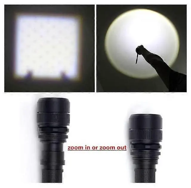 Alt view image 2 of 5 - Ecocleanpath XM-L2 U3 LED Flashlight, USB Rechargeable Zoomable Torch with Remote Switch & Nylon Jacket (Black)