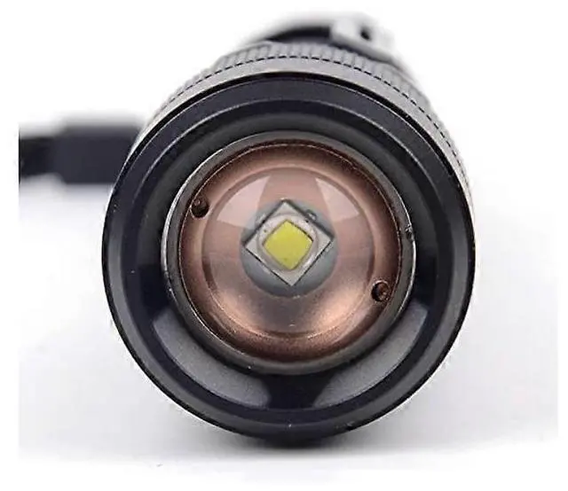 Alt view image 4 of 5 - Ecocleanpath XM-L2 U3 LED Flashlight, USB Rechargeable Zoomable Torch with Remote Switch & Nylon Jacket (Black)