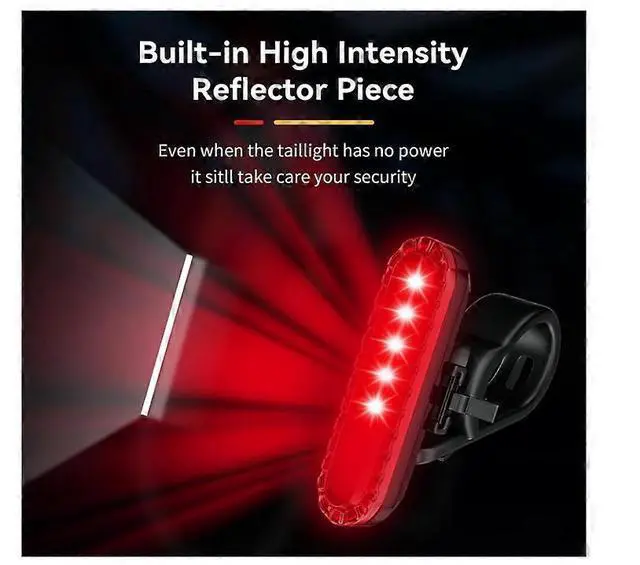 Alt view image 2 of 5 - EcocleanpathUSB Rechargeable Bike Tail Light, 500 Lumens Super Bright, 4 Modes Waterproof Cycling Safety Light (Black)