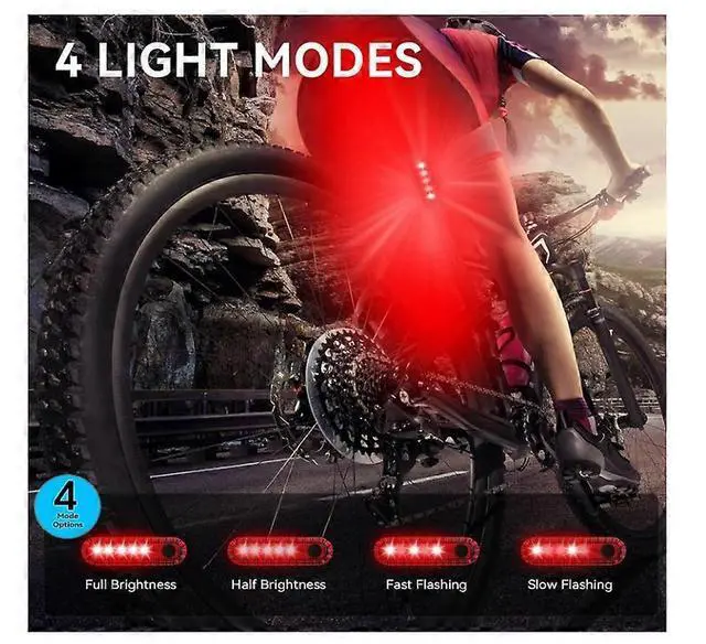 Alt view image 3 of 5 - EcocleanpathUSB Rechargeable Bike Tail Light, 500 Lumens Super Bright, 4 Modes Waterproof Cycling Safety Light (Black)