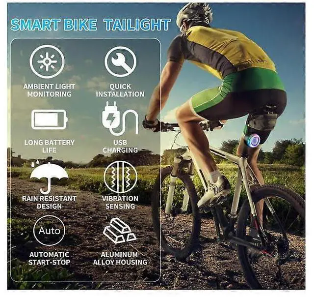 Alt view image 4 of 5 - EcocleanpathSmart Bike Tail Light - 9 Modes, USB Rechargeable, Waterproof Safety Light for Night Riding (Black)