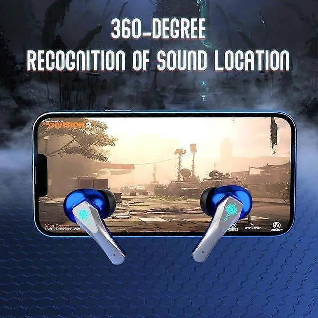 Alt view image 5 of 5 - Red TWS Wireless Earphones Bluetooth 5.2, 24H Playtime, Low Latency Gaming & Music