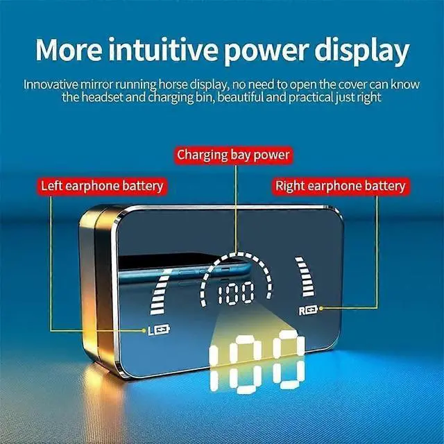 Alt view image 4 of 5 - Wireless Earbuds Bluetooth 5.0 TWS Stereo with Mic, CVC 8.0 Noise Cancelling, 30H Playback (Black)