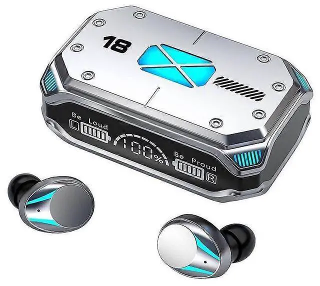 Main image of Bluetooth 5.3 TWS Earbuds, ENC Noise Cancelling & IPX7 Waterproof, 180H Playback (Silver)