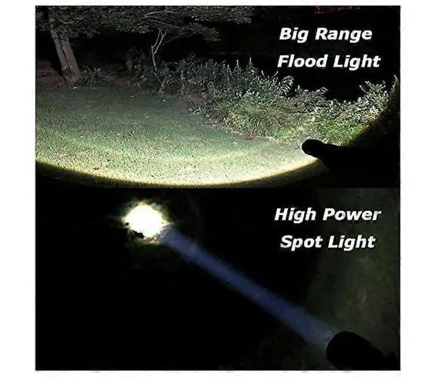 Alt view image 5 of 5 - Ecocleanpath S1200 Super Bright 1300 Lumen LED Flashlight with Red Back Light & Camping Lantern Shade, Blue