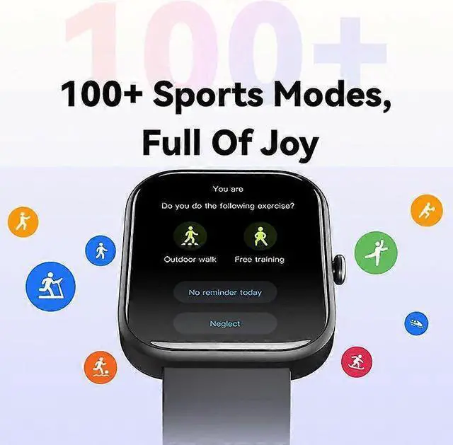 Alt view image 2 of 5 - Ecocleanpath Smart Watch with 2.0" HD Screen, 100 Sports Modes, 10-Day Battery Life, Black - All-Day Health Monitor