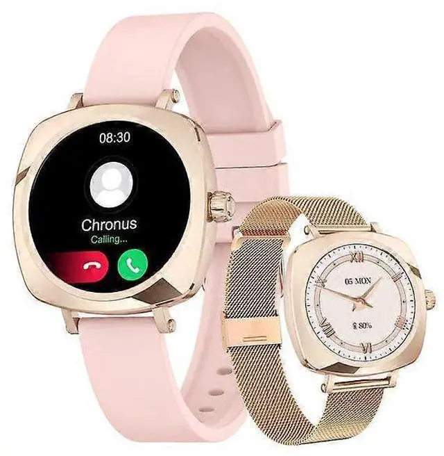 Main image of Ecocleanpath LC605 Smart Watch 1.19'' AMOLED Women's Health Monitor, Rose Gold for Android iOS