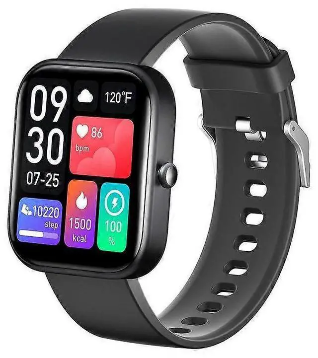 Main image of Ecocleanpath Smart Watch with 2.0" HD Screen, 100 Sports Modes, 10-Day Battery Life, Black - All-Day Health Monitor
