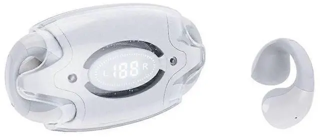 Main image of White Open Ear Clip Headphones Bluetooth 5.3 with Mic, 30H Playtime for Women & Girls