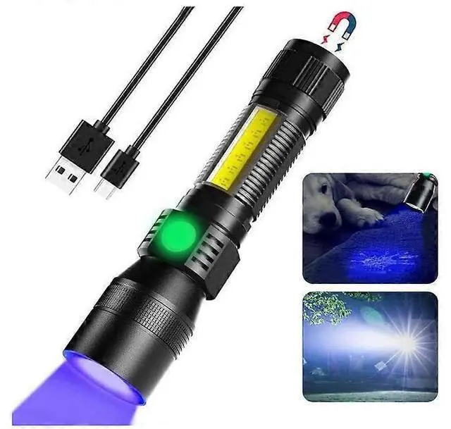 Main image of Ecocleanpath 1200 Lumen UV LED Tactical Flashlight - Zoomable, Waterproof, 7 Modes for Pet Stain Detection & Camping