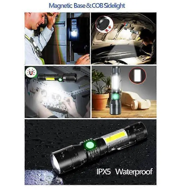 Alt view image 4 of 5 - Ecocleanpath 1200 Lumen UV LED Tactical Flashlight - Zoomable, Waterproof, 7 Modes for Pet Stain Detection & Camping