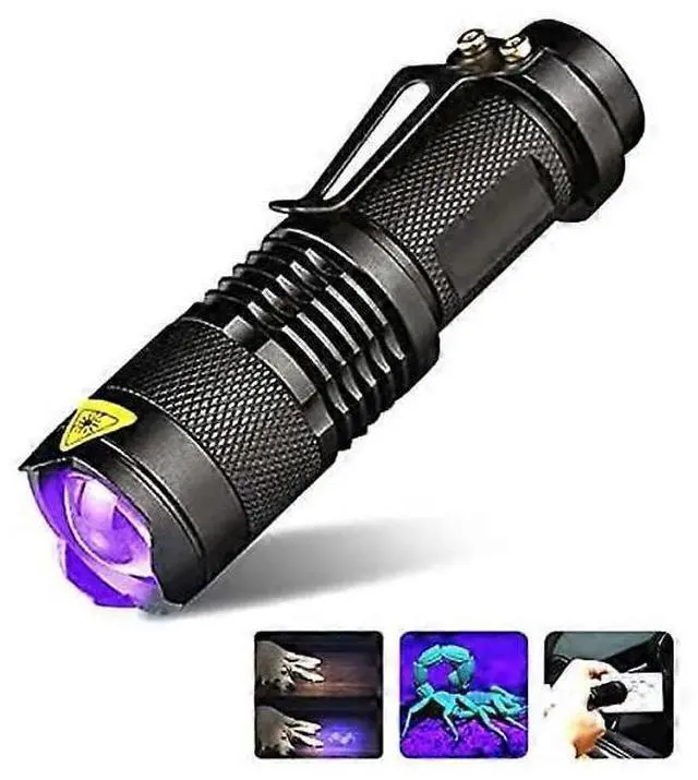 Alt view image 3 of 5 - Ecocleanpath Mini Black Light LED Flashlight with Zoom, Waterproof UV Light for Detection & Fishing