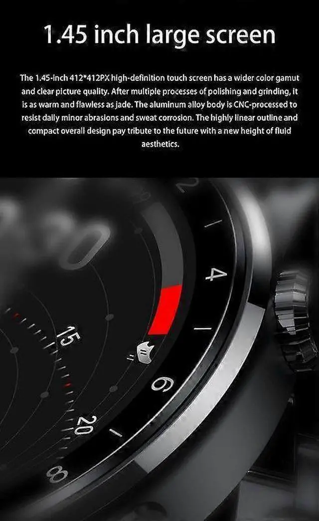 Alt view image 3 of 5 - Ecocleanpath Smart Watch 1.45" HD Screen, IP68 Waterproof, AI Voice, Health Monitor for iPhone Android, Black