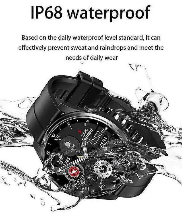 Alt view image 5 of 5 - Ecocleanpath Smart Watch 1.45" HD Screen, IP68 Waterproof, AI Voice, Health Monitor for iPhone Android, Black