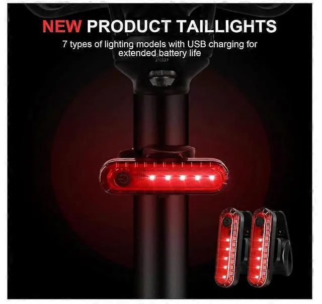 Alt view image 4 of 5 - EcocleanpathBike Lights 2-Pack, Bright Rear & Headlight Set, 7 Modes, 50H Runtime, IPX6 Waterproof (Black)