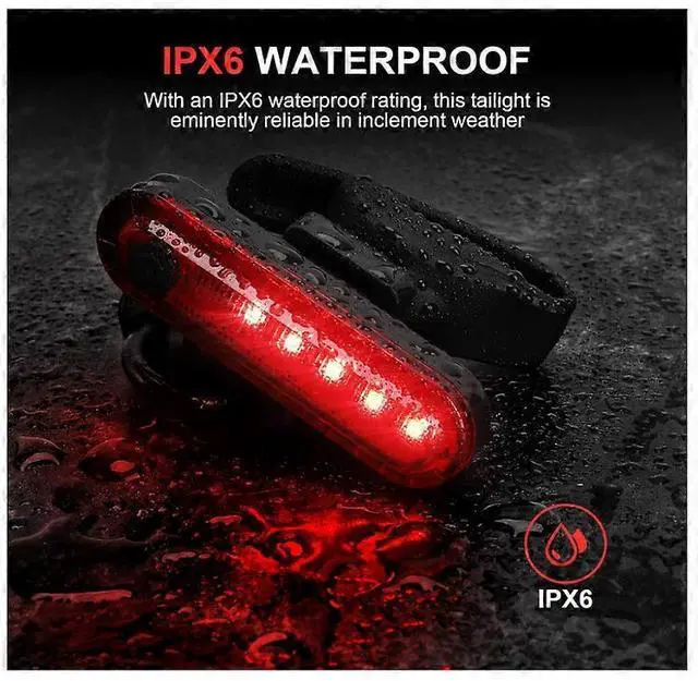 Alt view image 5 of 5 - EcocleanpathBike Lights 2-Pack, Bright Rear & Headlight Set, 7 Modes, 50H Runtime, IPX6 Waterproof (Black)