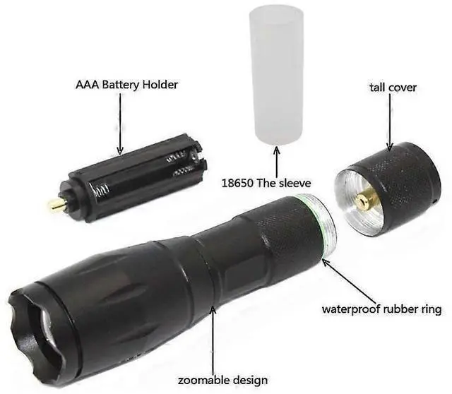 Alt view image 3 of 5 - Ecocleanpath Red LED Tactical Hunting Flashlight, Zoomable Black Torch for Night Hunting