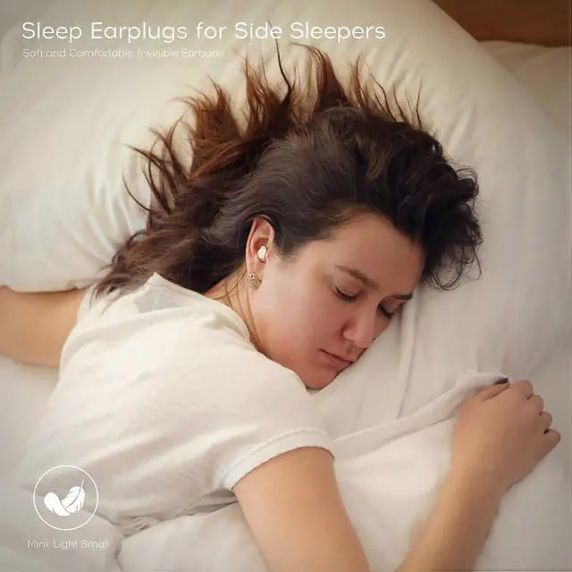 Alt view image 2 of 5 - Mini Invisible Bluetooth 5.3 Sleep Earplugs for Side Sleepers, Noise Cancelling Headphones (White)