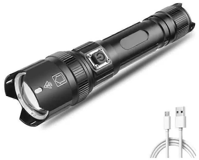 Main image of Ecocleanpath XHP100 LED Flashlight, USB Rechargeable, Ultra Bright Waterproof Work Light for Outdoor & Travel (Black)