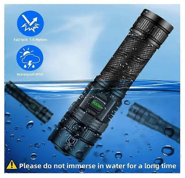Alt view image 5 of 5 - Ecocleanpath 100,000 Lumens XHP99 Tactical Flashlight, 5 Modes Zoomable IP68 Waterproof for Outdoor Camping & Emergency