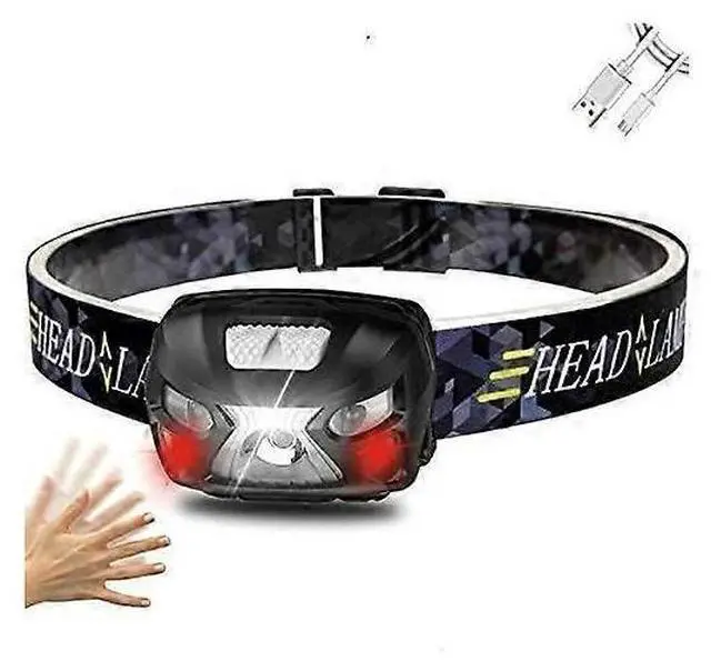 Main image of Ecocleanpath 5-Mode Zoomable LED Headlamp with Power Bank & USB Charger - Black Headlight for Camping, Hunting