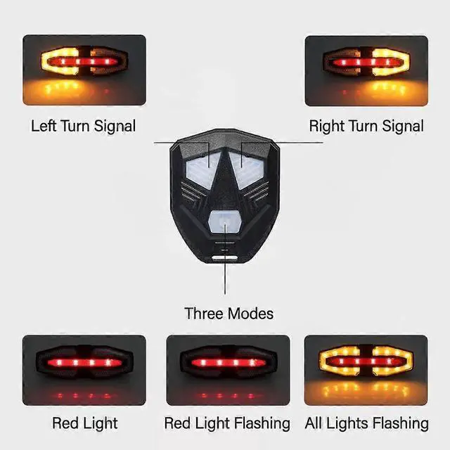 Alt view image 4 of 5 - EcocleanpathUSB Rechargeable Bike Tail Light with Turn Signals & Wireless Remote, IPX4 Waterproof, Ultra Bright LED Safety Light