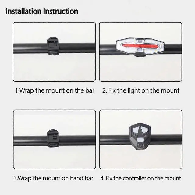 Alt view image 5 of 5 - EcocleanpathUSB Rechargeable Bike Tail Light with Turn Signals & Wireless Remote, IPX4 Waterproof, Ultra Bright LED Safety Light