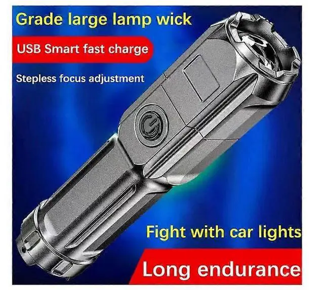 Alt view image 2 of 5 - Ecocleanpath Bright Mini EDC Flashlight - 230 Lumens, Zoomable, Rechargeable for Camping & Emergencies (Black)