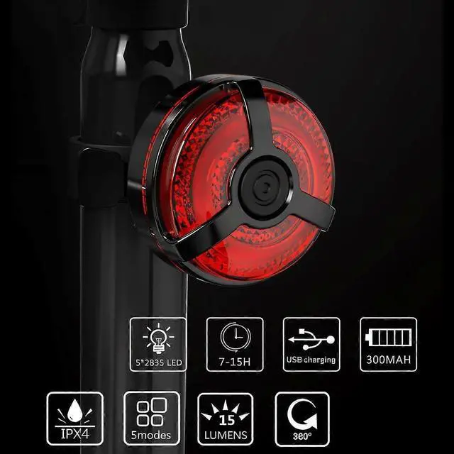 Alt view image 5 of 5 - EcocleanpathUSB Rechargeable Bike Tail Light 2 Pack, 5 Mode LED Bicycle Rear Safety Light for Adults & Kids