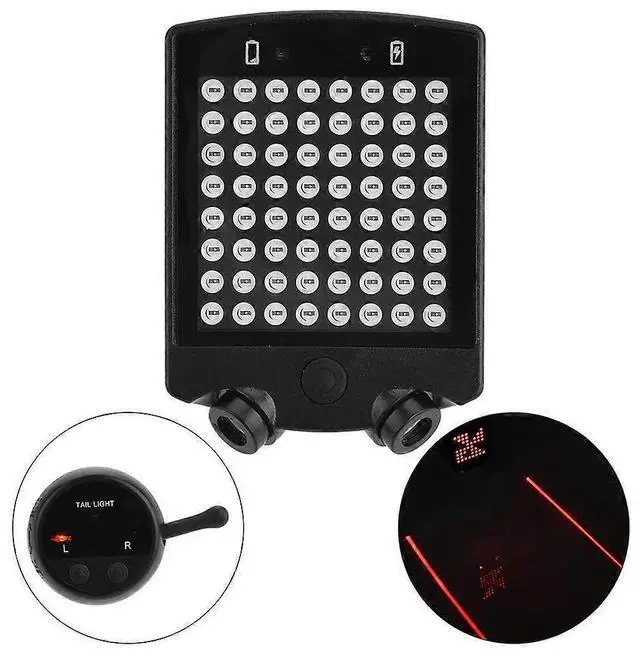 Alt view image 2 of 5 - EcocleanpathUSB Rechargeable Wireless Bike Turn Signal with Remote, LED Cycling Tail Light (Black)