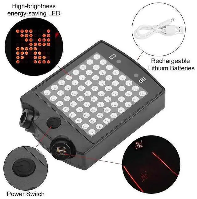 Alt view image 3 of 5 - EcocleanpathUSB Rechargeable Wireless Bike Turn Signal with Remote, LED Cycling Tail Light (Black)