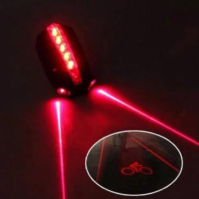 Alt view image 5 of 5 - EcocleanpathBlack Bike Laser Taillight with Logo Projection - 5 LED & 4 Modes for Night Cycling Safety