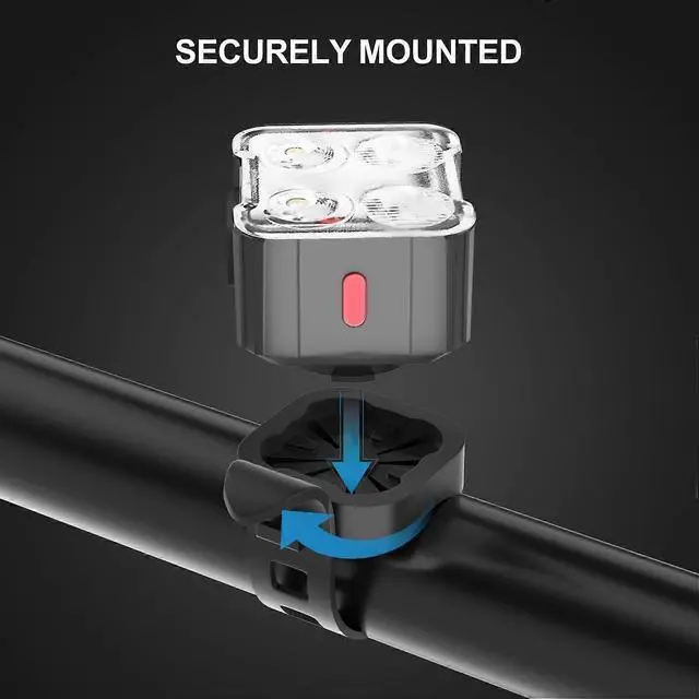 Alt view image 4 of 5 - EcocleanpathRechargeable Bike Lights Set, 500LM Front & 450LM Rear, 8+9 Modes, IP65 Waterproof for Cycling Safety