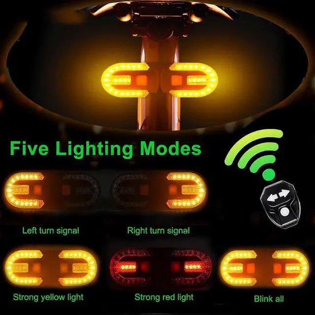 Alt view image 3 of 5 - EcocleanpathWireless Remote Bike Turn Signals & LED Tail Light, Rechargeable, IPX44 Waterproof, 5 Modes