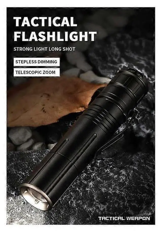 Alt view image 2 of 5 - Ecocleanpath XHP50 LED Tactical Flashlight, 10000 Lumens, 4 Modes & Stepless Dimming, USB Rechargeable, IPX4 Waterproof (Black)