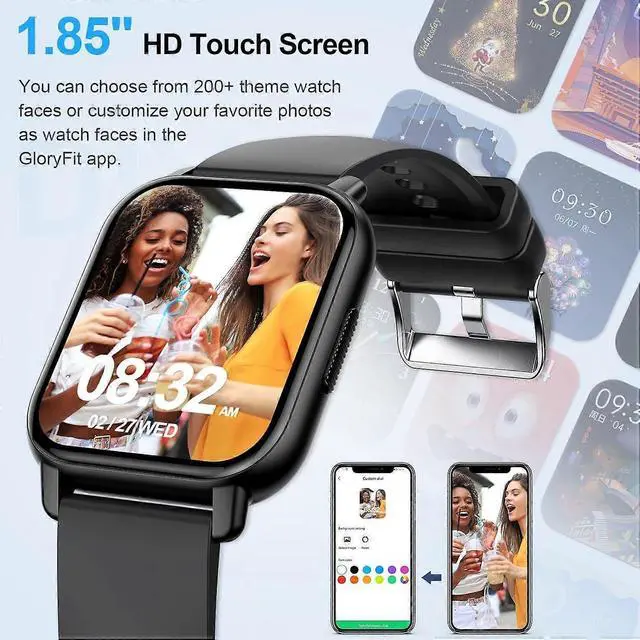 Alt view image 5 of 5 - Ecocleanpath 1.85" Smart Watch with Bluetooth Call, IP68 Waterproof, 114 Sport Modes, Compatible with Android/iOS (Silver)