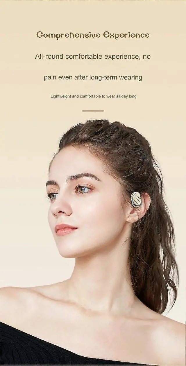 Alt view image 3 of 5 - Bluetooth 5.3 Wireless Earbuds, Touch Control Ear-Hook Sport Headset, Long Battery Life & Hi-Fi Sound (Yellow)