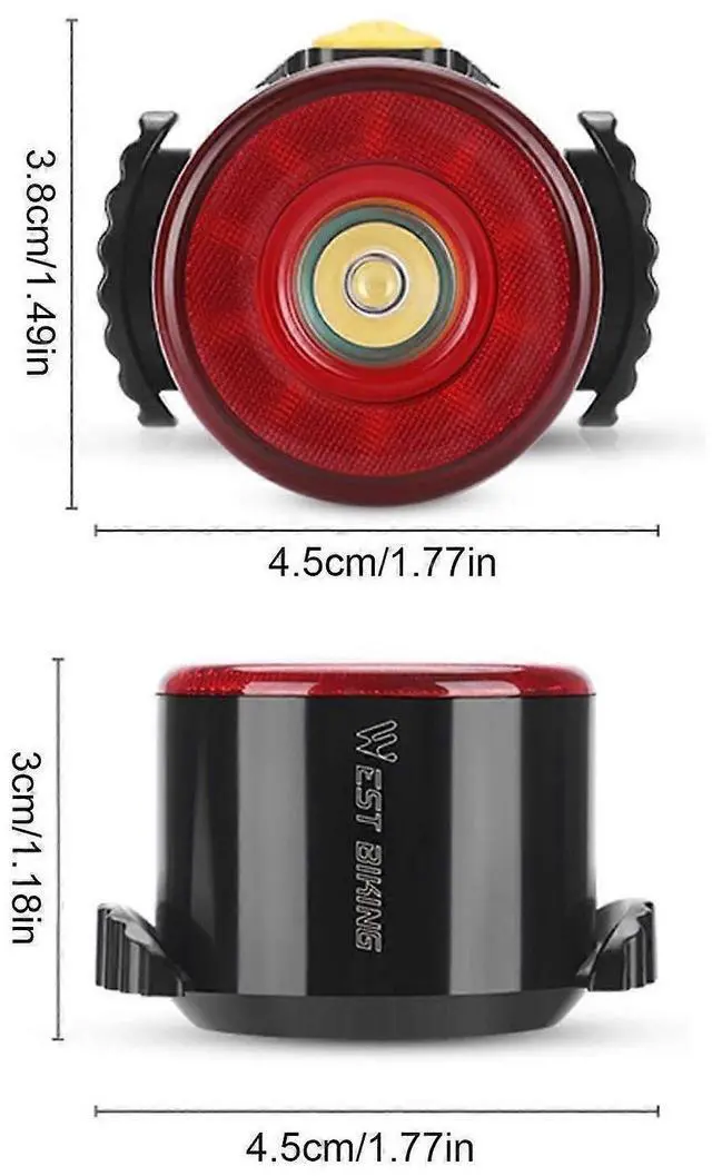 Alt view image 2 of 5 - EcocleanpathUSB Rechargeable Bike Tail Light, IP64 Waterproof LED Safety Light for Kids & Adults, Multi-Mode Front/Rear Light